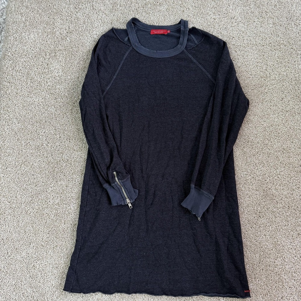 N:PHILANTHROPY Dress Womens S Gray Long Sleeve Crew Neck Sweater Short Casual